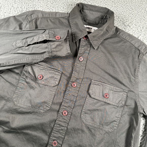 Buck Mason Shirt Button Down Men's M Gray Utility Cotton Made In USA - Picture 1 of 9
